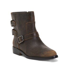FRANCO SARTO Black Leather Prina Combat Boots